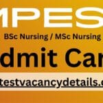 BSC Nursing admit card 2025 MPESB