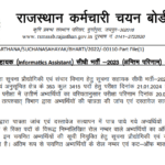 RSMSSB Informatics Assistant Result 2025 pdf