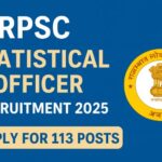 RPSC Statistical Officer Recruitment 2025 Apply for 113 Posts